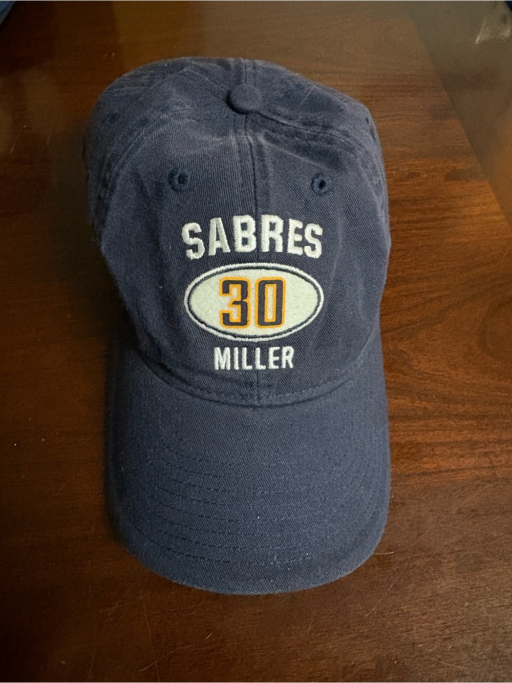 Vintage Buffalo Sabres Ryan Miller #30 Slug Blue Gold Hat Cap NHL Adjustable